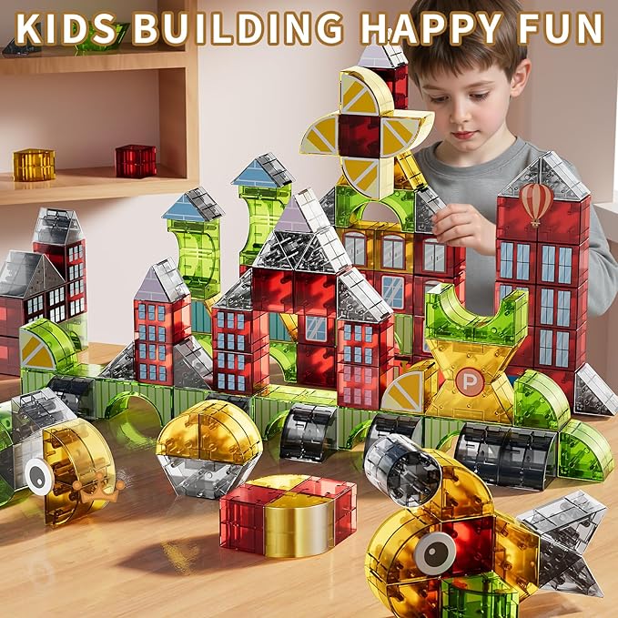Magnet Toy for Toddlers 3-5, 115 Pieces Magnet Building Toys for Kids 4-8, Preschool Educational Christmas Birthday Gifts Toys for Kids Ages 3-5 Year Old Boys and Girls