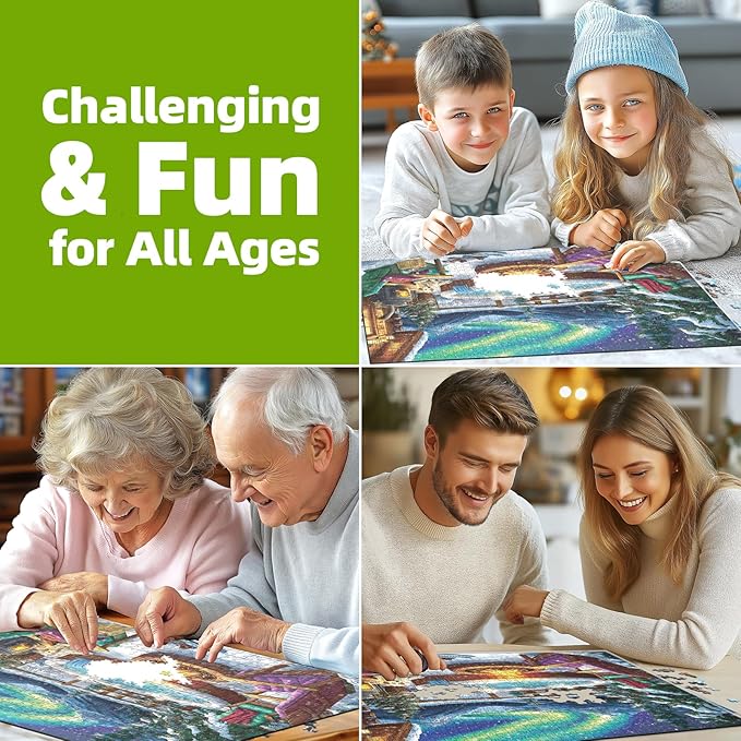 MINIWAN Northern Lights Puzzle - 500 Piece Jigsaw Puzzles for Adults Vivid Imagery Impossible Hard Difficult Challenging Puzzle, Unique Ideal for Relaxation and Family Fun