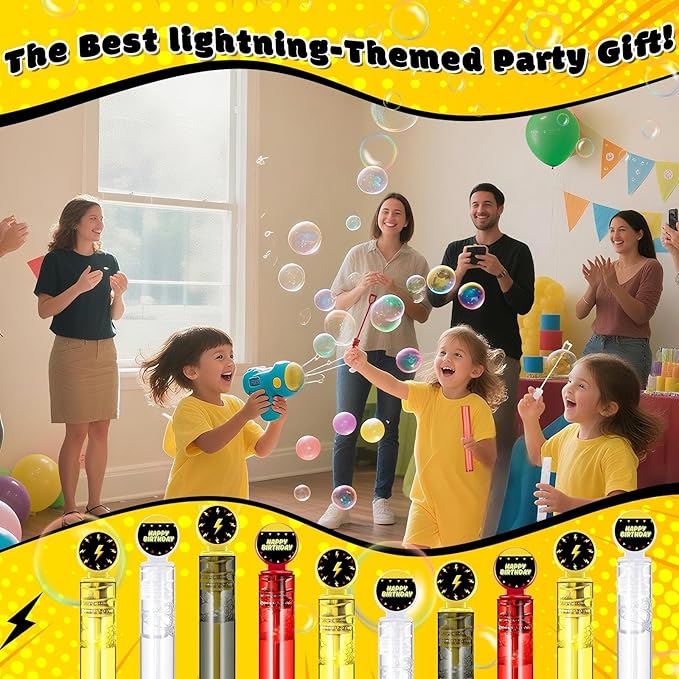 24 Pcs Bubbles Birthday Party Favors for Kids Cartoon Animation Bubble Wand Bulk Video Game Anime Themed Party Decorations Birthday Toy Supplies for Toddlers