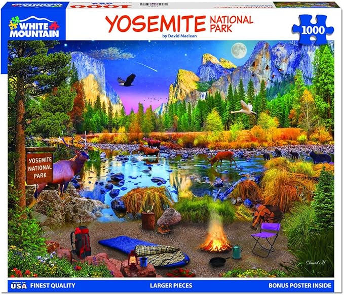 White Mountain Yosemite 1000 Piece Jigsaw Puzzle National Park Puzzles Fall and Autumn Scene Large Pieces Gift for Adults and Family 24"x30"