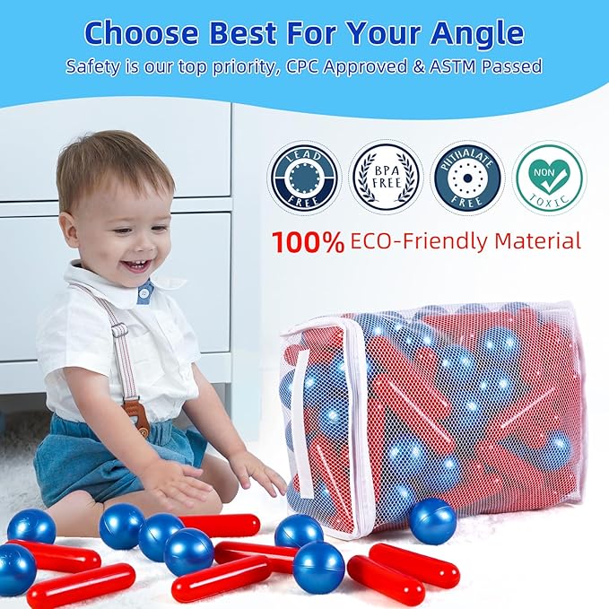 STARBOLO Ball Pit Balls for Kids -Pack of 150 200 500 Colorful Ball Pit Balls Crush Proof Plastic Toy Balls for Toddlers Ball Pit, Ball Pit Play Tent, Baby Pool Water Toys