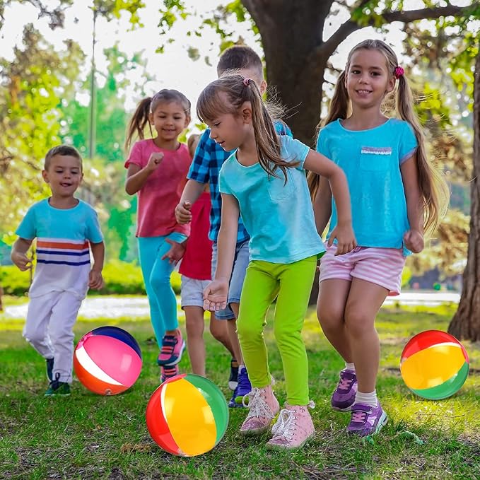 Zhanmai 10 Pcs Glow in the Dark Beach Balls Inflatable Neon Ball Light up Balls 9 Inch Beach Pool Toys Glow in the Dark Party Supplies for Summer Pool Party