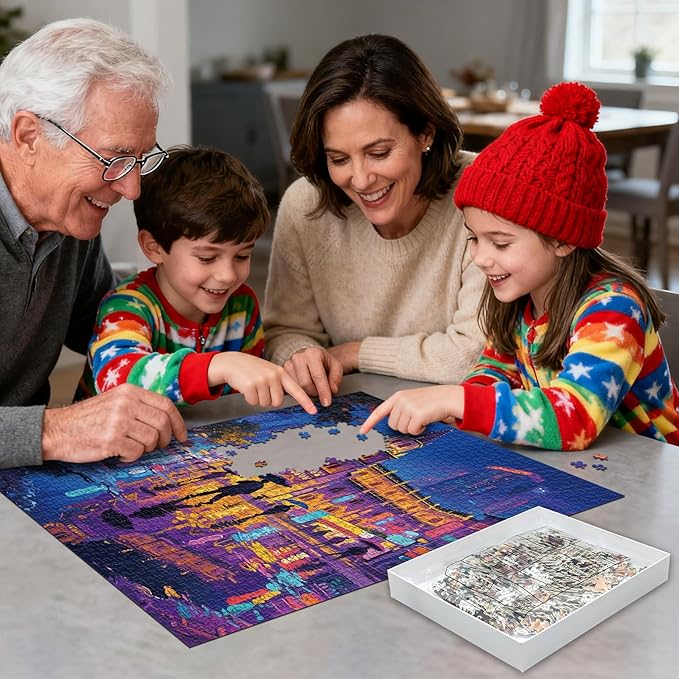 Puzzles for Adults 1000 Pieces Jigsaw Puzzles Impossible Puzzle with Letters on Back Landscape Puzzle Funny Gift Family Decoration Puzzles for Valentine Friends Parents(27.56x19.7 Inch)