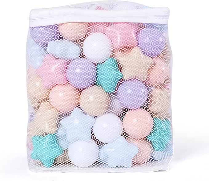 Realhaha Ball Pit Balls 50 100 200 500, Star Shapes for Babies Kids Playpen Plastic Balls for Babies Ball Pool Puppy Playballs