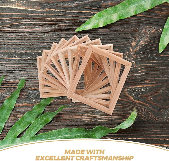 EXCEART 10pcs Mini Photo Frame Model House Decorations for Home Window Decor for Home Furniture Wood Crafts Wooden Dollhouse Miniature Photo Frame Household Products Doll House