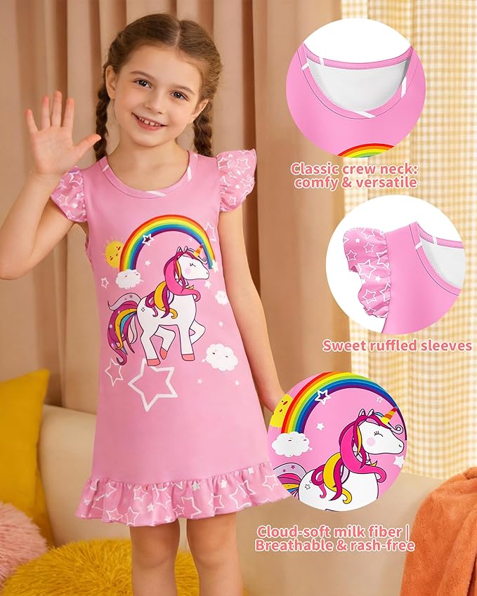 LQSZ Doll and Girl Matching Nightgown Outfit Pajamas Nightie Nightgown for Girls and Dolls Clothes