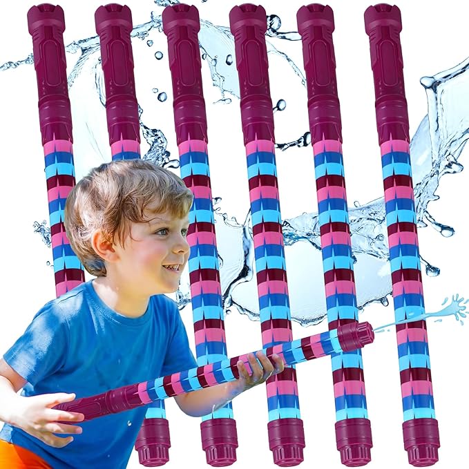 6 Pcs Video Game Party Favors for Kids Water Guns Bulk 15.75" Water Squirters Blaster Shooters for Summer Swimming Pool Beach Cartoon Birthday Gifts Supplies