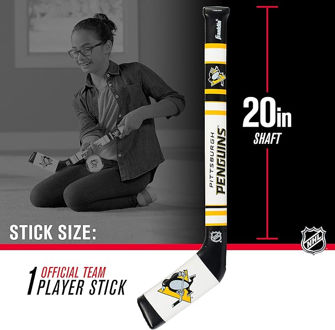 Franklin Sports NHL Team Mini Soft Hockey Stick Set - NHL Team Soft Foam Mini Hockey Stick and Ball - Great Toy for Kids