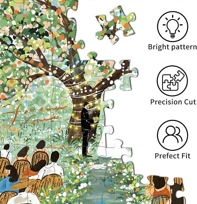 Jigsaw Puzzles for Adults 1000 Pieces, Interlock Perfectly No Dust, Impossible Difficult Hard Fun 1000 Piece Jigsaw Puzzles for Adults-1:1 Poster-Romantic Wedding