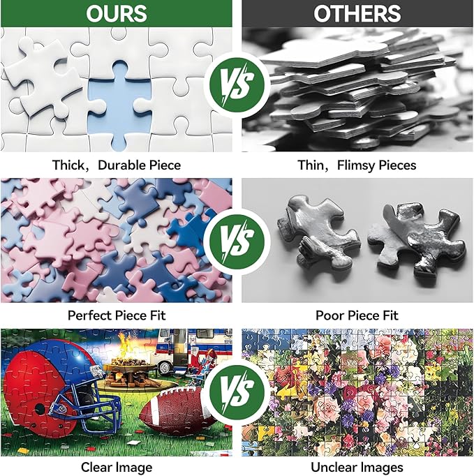 500 Pieces Puzzle for Adults, Puzzles for Adults 500 Pieces, American Football Camping Fireworks Dog Jigsaw Puzzle, Challenging Perfect for Game Nights, 20.5 X 15 in
