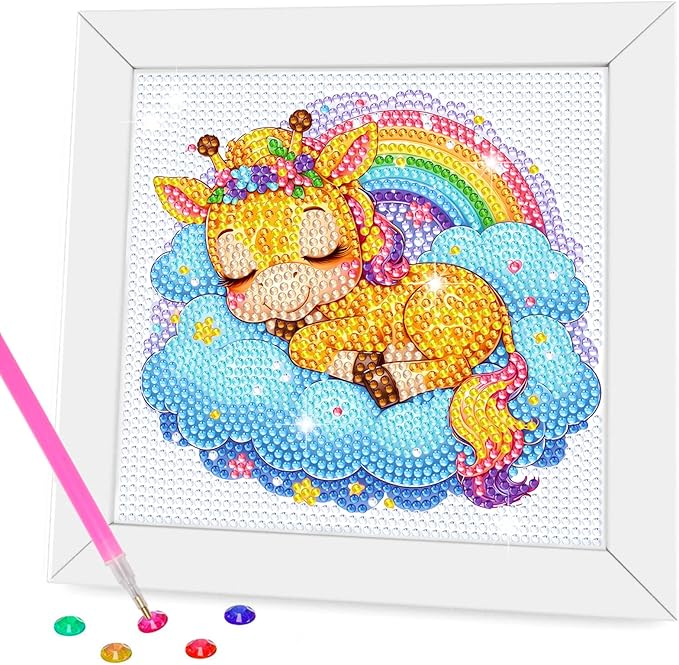 Nardoll Diamond Art Kits - Arts and Crafts - Diamond Art Painting with Wooden Frame - GEM Art for Girls Boys Adults Beginners Home Wall Decor Gifts