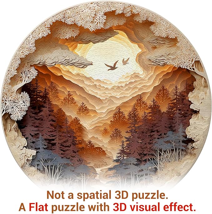 1000 Piece Puzzle for Adults - 3D Cave Forest Jigsaw Puzzles Paper-Cutting Art - Brain Teaser Adult Puzzles -Impossible Hard Difficult Challenging Puzzle- Christmas Birthday Gifts for Women/Men