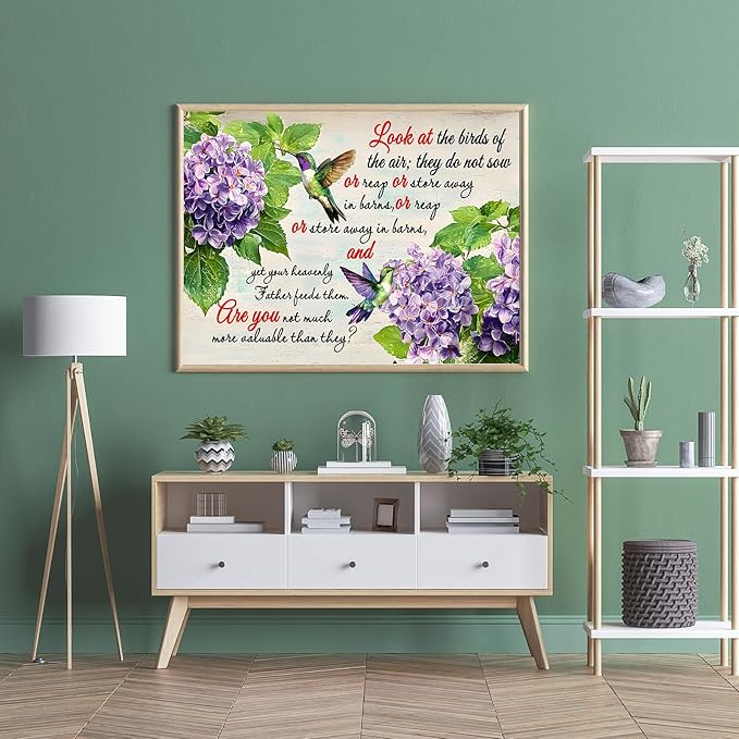 Puzzles for Adults 1000 Pieces, Christian Bible Jigsaw Puzzles - Hummingbird's Whisper, Impossible Christian Bible Puzzle for Seniors Families, 27.56x19.69 Inches, 1:1 Poster, Letter on The Back