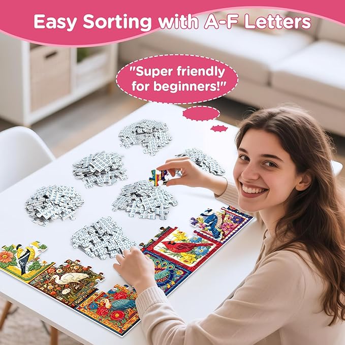 Puzzles for Adults 500 Pieces,Bird Jigsaw Puzzles 500 Pieces,Hummingbird Owl Jigsaw Puzzle for Adult Elderly Animal Puzzles for Men Women with Letters on Back 1:1 Poster Gift Toy 20.5x15 in