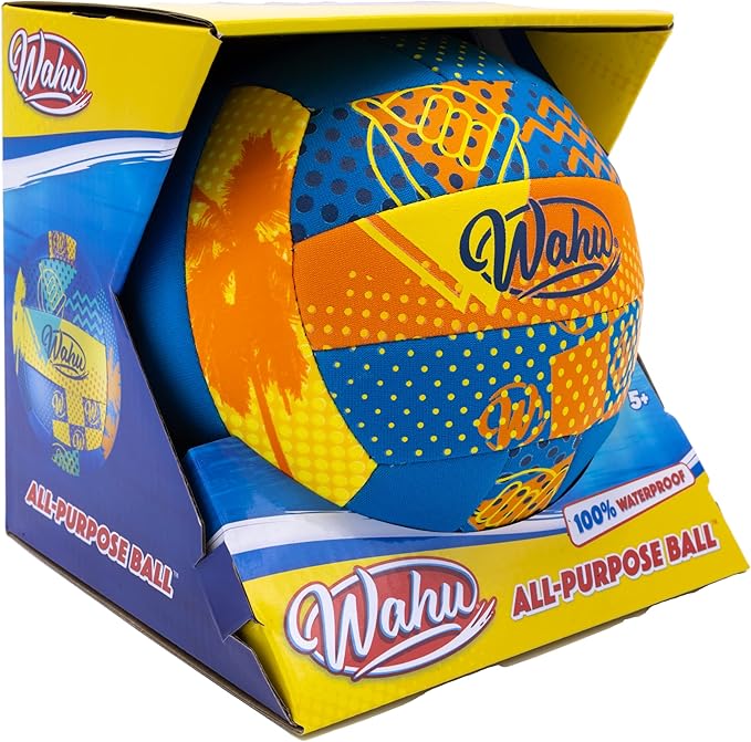 Wahu 100% Waterproof All-Purpose Pool Ball for Beach Volleyball, Soccer, and More, 6.5" Round Water Ball for Beach and Pool Sports Games