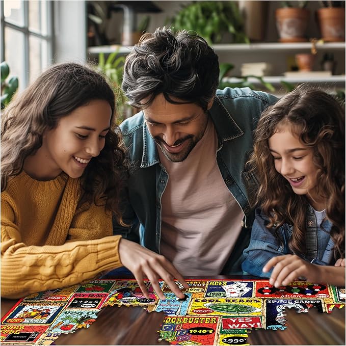 White Mountain 1000 Piece Jigsaw Puzzle Retro Phrases Collage Puzzles with Large Pieces for Adults and Family 24"x30" - Slang We Used