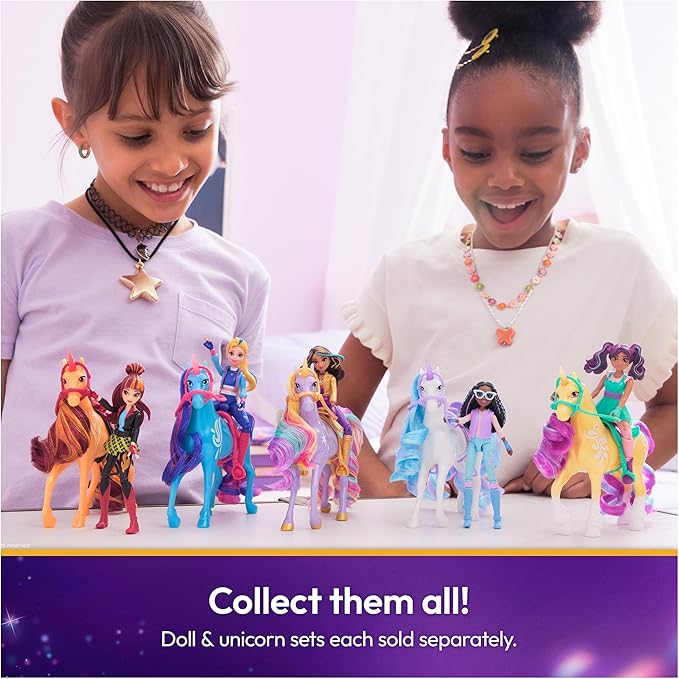 Unicorn Academy, Magic Unleashed Adventure Pack with Sophia, Ava, Ravenzella, Wildstar, Leaf & More, Dolls & Unicorn Toys for Girls Ages 4 and up