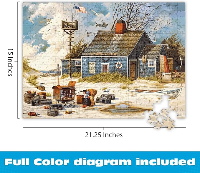 Buffalo Games - Charles Wysocki Peddler's Hope Chest 300 Piece Jigsaw for Adults Premium Giftable Puzzle