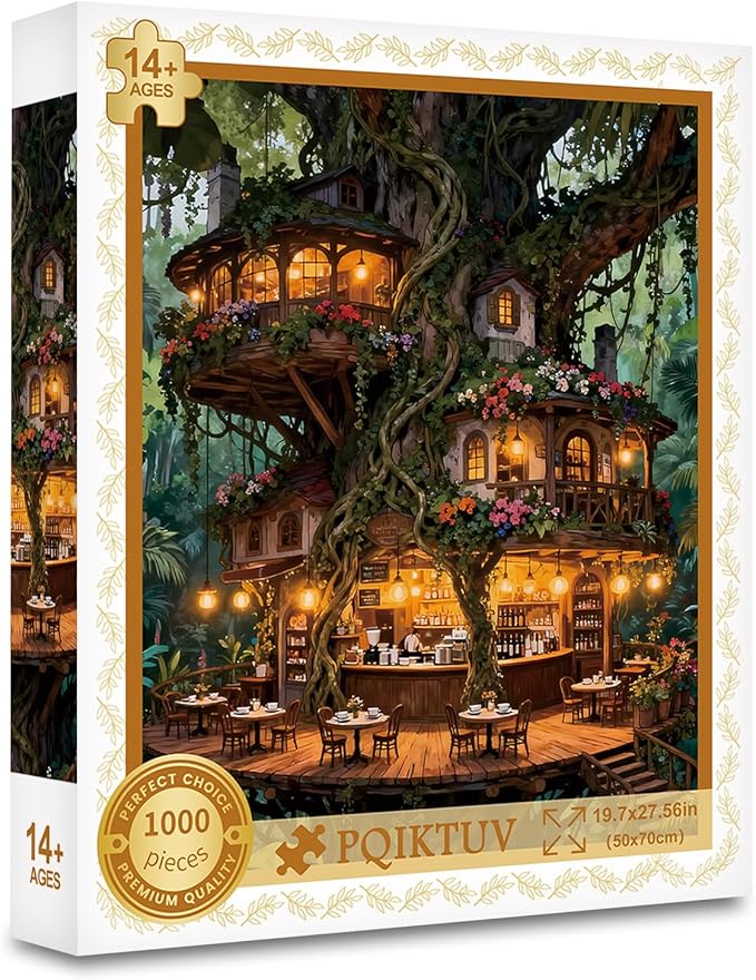 Puzzles for Adults 1000 Pieces Jigsaw Puzzles with Letters on Back Impossible Challenging Puzzle Treehouse Gifts for Women Men (27.56x19.7 Inch)