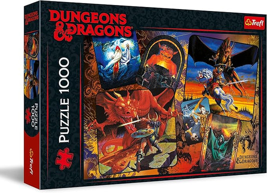 Trefl Dungeons & Dragons Prime 1000 Piece Jigsaw Puzzle The Origins of Dungeons & Dragons 27"x19" Puzzle for Fantasy and D&D Fans, DIY, Creative Fun, Puzzle for Adults and Children from 14 Years Old