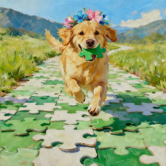 1000 Pieces Puzzle for Adults Cute Poodle Educational Family Jigsaw Puzzle Entertainment Toys, for Adults 20x28in