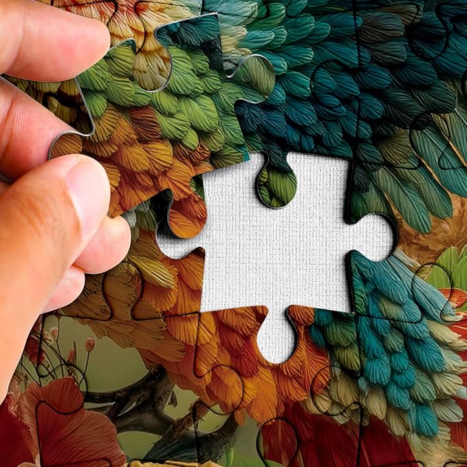 Colorful Hummingbird Flower Puzzles for Adults 1000 Pieces, Aesthetic Bird Wildflower Jigsaw Puzzle, Difficult Animal Art Puzzles
