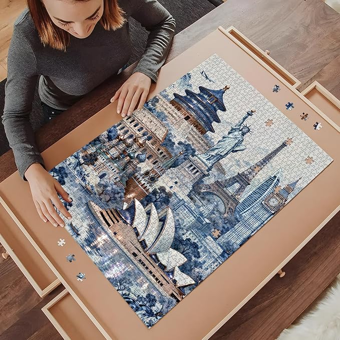 Puzzle for Adults 1000 Pieces, Scenic Spot Puzzle, Challening Impossible Difficult Hard Fun 1000 Pieces Jigsaw Puzzles for Adults Family with Letters on Back