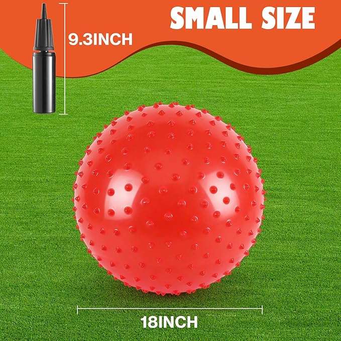 18-Inch Jumbo Playground Balls (3 Pack, Red&Blue&Green) - Oversized Inflatable PVC Balls for Kids & Pets, Backyard Grass Play, Indoor/Outdoor Games with Hand Pump