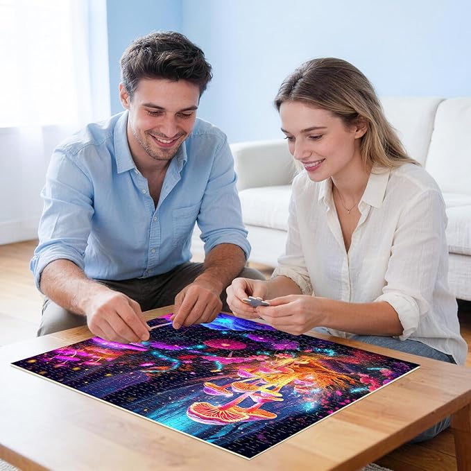 500 Pieces Puzzles for Adult Jigsaw Puzzle Mushrooms Puzzle for Adult Elderly Difficult Puzzle Gift for Family Activity Games Home Decor Wall Art 20.5x15IN