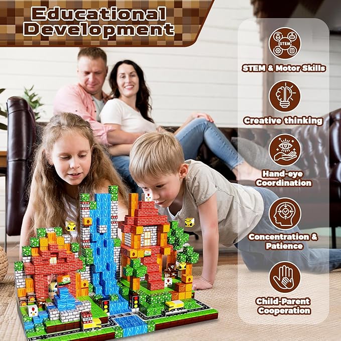 150 PCS Magnetic Blocks - Building Block for Kids Ages 4-8, Magnet Blocks Cubes for Boys Girls, STEM Educational Stacking Magnet Toy for 3 4 5 6 7 8 9 10 11 12 Birthday Gifts, Easter Basket Stuffers