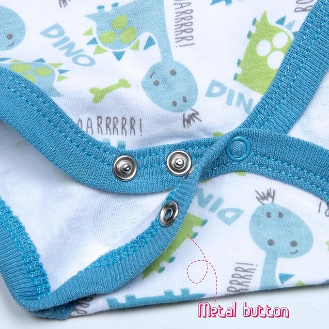4 Pcs Reborn Baby Doll Clothes Boy for 17- 22 Inch Babydolls, Blue Dinosaur Outfits Realistic Reborn Baby Doll Accessories with Bib and Socks for Newborn Baby Boy