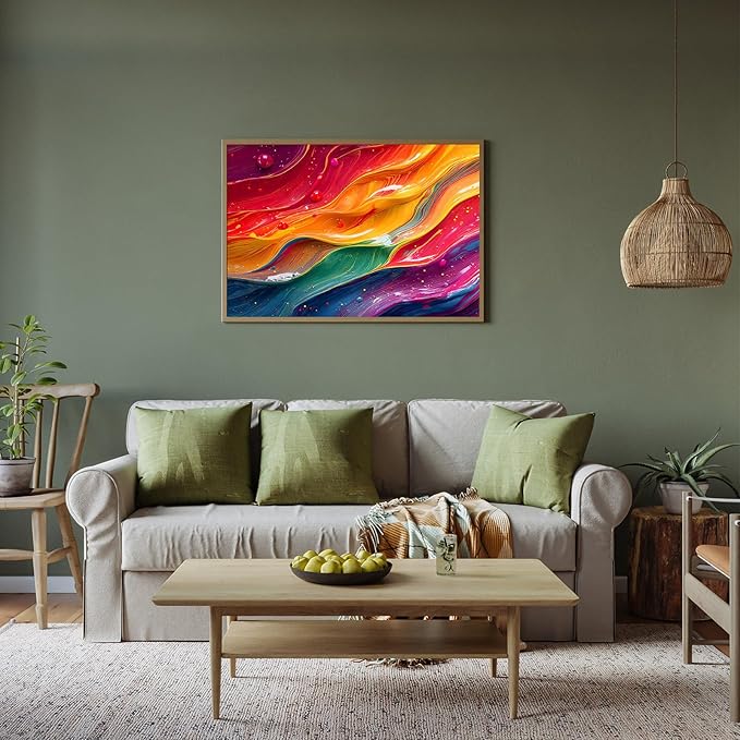 Puzzles for Adults 500 Pieces, Colorful Wall Art Jigsaw Puzzles -ChromaFlow Whispers, Impossible Puzzle for Rainbow Wall Decor