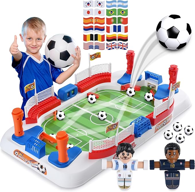2-in-1 Play Soccer Board Game for Kids, Foosball Figures PK, Foosball Table for Kids 8-12, Soccer Toys for Boys, Tabletop Football Game, Birthday Gifts for 4-10 Years Old