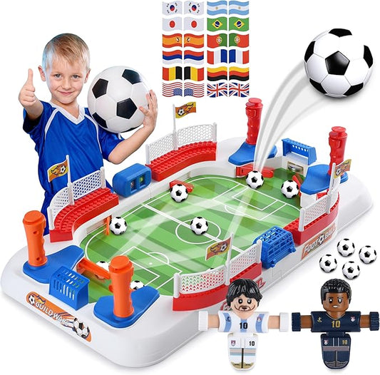2-in-1 Play Soccer Board Game for Kids, Foosball Figures PK, Foosball Table for Kids 8-12, Soccer Toys for Boys, Tabletop Football Game, Birthday Gifts for 4-10 Years Old