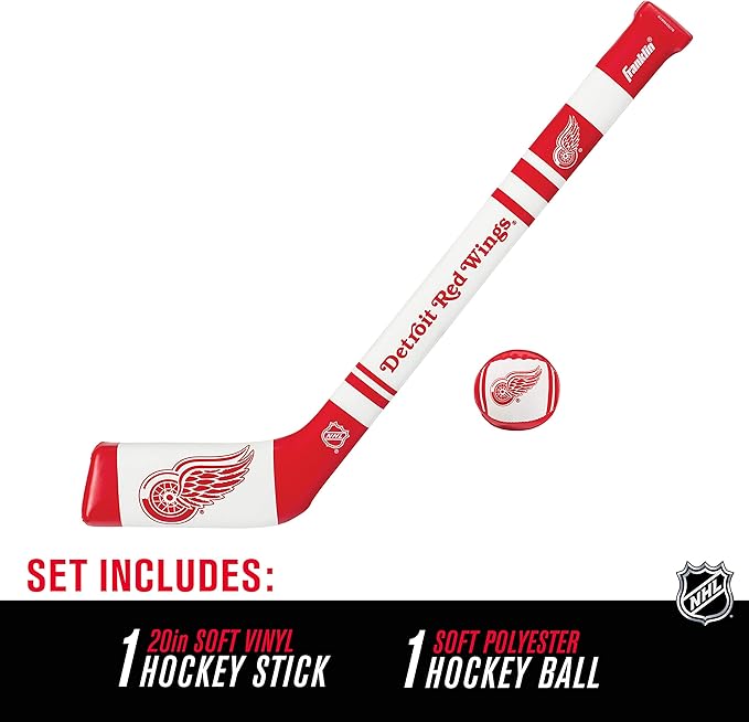 Franklin Sports NHL Team Mini Soft Hockey Stick Set - NHL Team Soft Foam Mini Hockey Stick and Ball - Great Toy for Kids