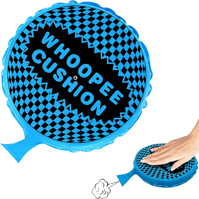Whoopie Cushion, 9" Woopie Cushion, Self Inflating Whoopee Cushion, Woopy Cushion Fart Bag for Boys and Girls, Goodie Bag Stuffers Makes Gas Sounds, Novelty Prank Gag White Elephant Gifts