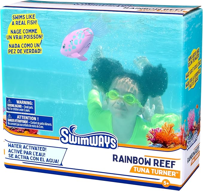 SwimWays Rainbow Reef Fish Toy, Kids Swimming Accessories & Water Toys, Learn to Swim Pool Toys for Kids Ages 5 & Up, Batteries Included, Tuna Turner