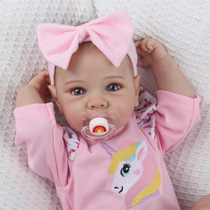 KSBD Reborn Baby Dolls - 20-inch Realistic Baby Doll Girl, Lifelike Newborn Baby Doll with Full Vinyl Body, Handmade with Accessories, Real Life Baby Doll for 3+ Years Old Kids Gifts