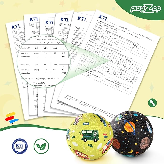 PlayZap 2 Pack Playground Balls for Kids, Planet & Vehicle Cars Kickballs for Toddlers 3-8, 8.5 in Rubber Balls with Pump, Indoor & Outdoor Dodgeball Toys for Boys & Girls Gifts