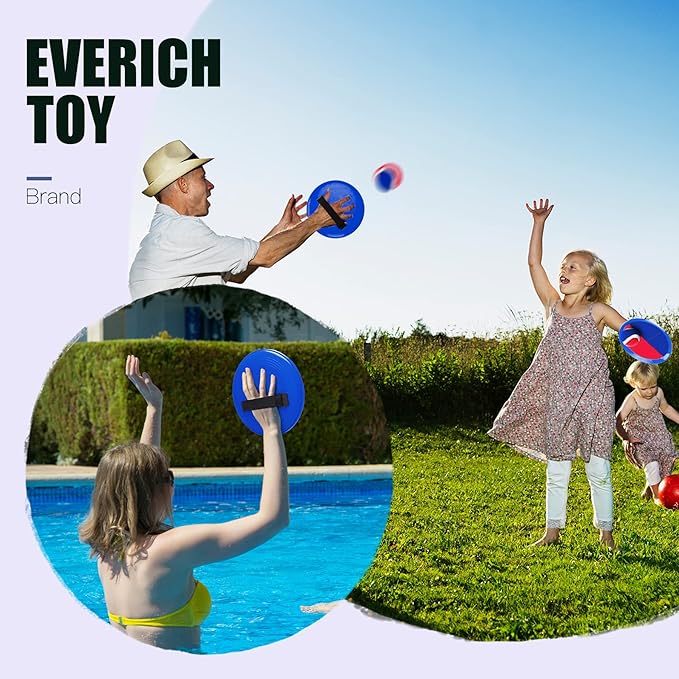 EVERICH TOY Upgraded Toss and Catch Ball Game Set, Easter Basket Stuffers Outdoor Games for Kids Toys, Beach Pool Toys Outside Family Yard Games Easter Gifts for Boys Girls 3 4 5 6 7 8-12 Years Old