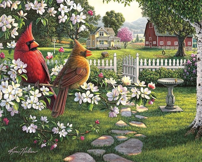 White Mountain 1000 Piece Jigsaw Puzzle Scenic Farm and Barn Puzzles with Large Pieces Gift for Adults and Family 24"x30" - Country Life