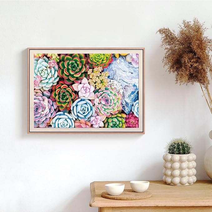 1000 Piece Jigsaw Puzzle for Adults - Succulent Plant Design,Perfect for Family Fun and Gift Giving - Finished Puzzle Size is 26.75 x 19.75