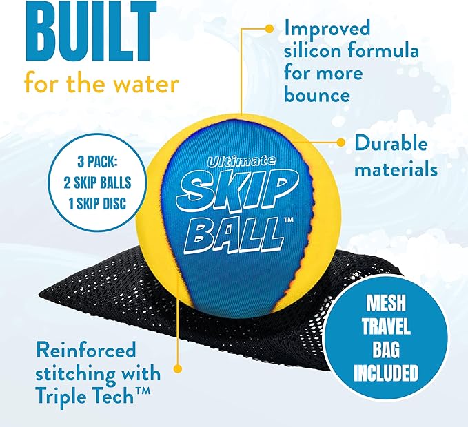 Activ Life The Ultimate Water Skip Balls, Water Bouncing Ball for Swimming Pool, Beach Toys for Friends, Family, Kids and Adults