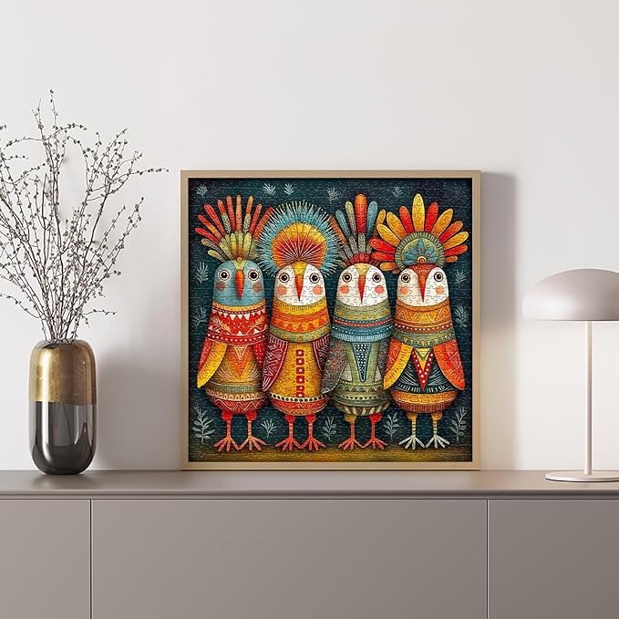 Bird Puzzles for Adults 1000 Piece, Funny Nature Fantasy Animal Abstract Jigsaw Puzzle, Colorful Whimsical Cute Puzzles Challenge