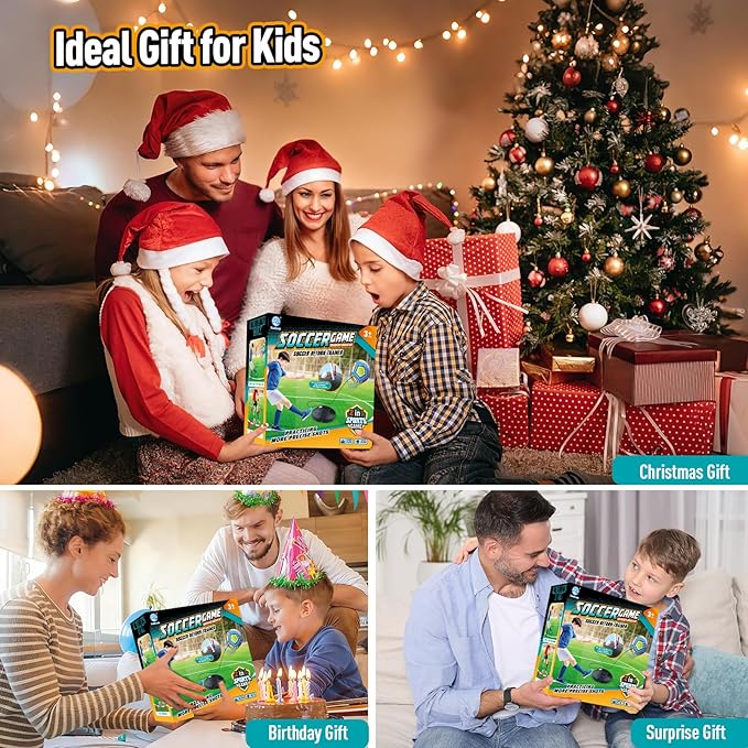 COUOMOXA Sports Soccer Toys for Kids: Interactive Soccer Toy with Rebound - Soccer Gift for 3 4 5 6 7 8-12 Year Old Boys Backyard Indoor 2-in-1 Football Games - Birthday Gifts for Ages 3-12