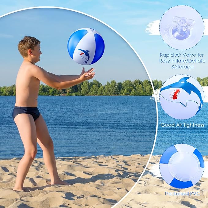 12 Inch Inflatable Beach Balls for Kids Birthday Party Favor Decorations Pool Toy PVC Beach Ball