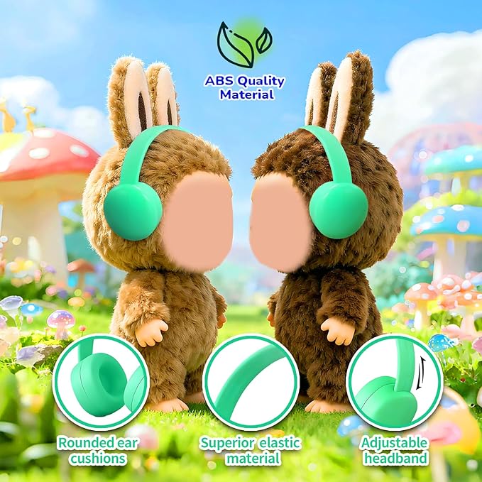 Olyre Doll Headphones for Dolls, Fits 17cm(6.69") Height Trendy Dolls or 1/6 BJDs, Miniature Headset Costume/Clothing Accessory (Doll Not Included) (Green)