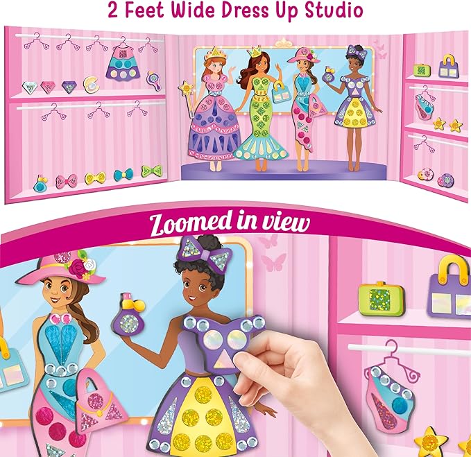 Imagimake DIY Magnetic Dress-Up Princess | 30 Dresses & Accessories | Mix & Match Pretend Play Magnetic Toys | Games for 3 Year Olds | Easter Basket Stuffers | 3,4,5,6 Year Old Girl Birthday Gift