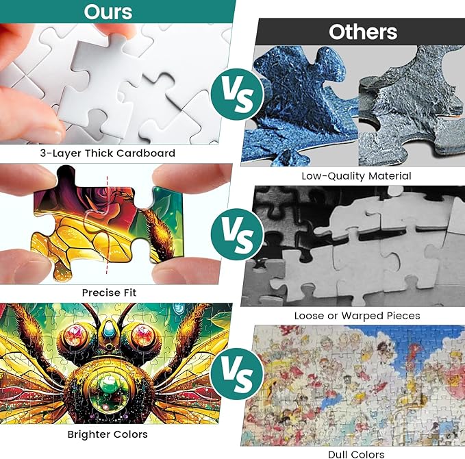 300 Pieces Jigsaw Puzzle for Adults, Bee Jigsaw Puzzles, Recycled Cardboard Puzzle, Coolest Queen Bee Jigsaw Puzzle for Kids Adults Seniors, Great for Family Games, 20.5 * 15 Inch