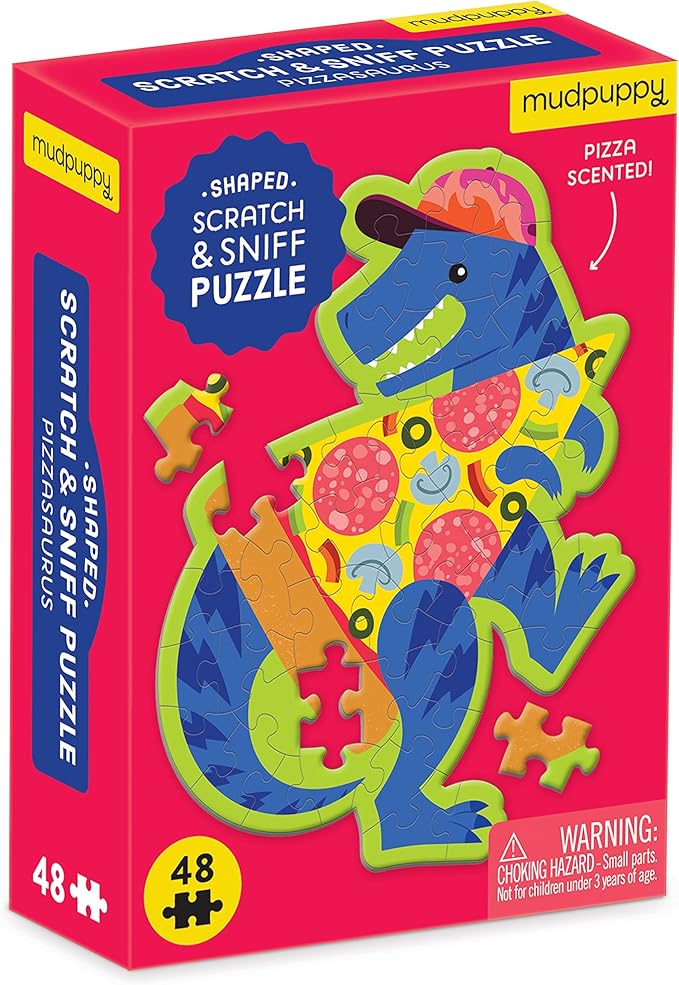 Mudpuppy Pizzasaurus 48 Piece Mini Scratch & Sniff Puzzle